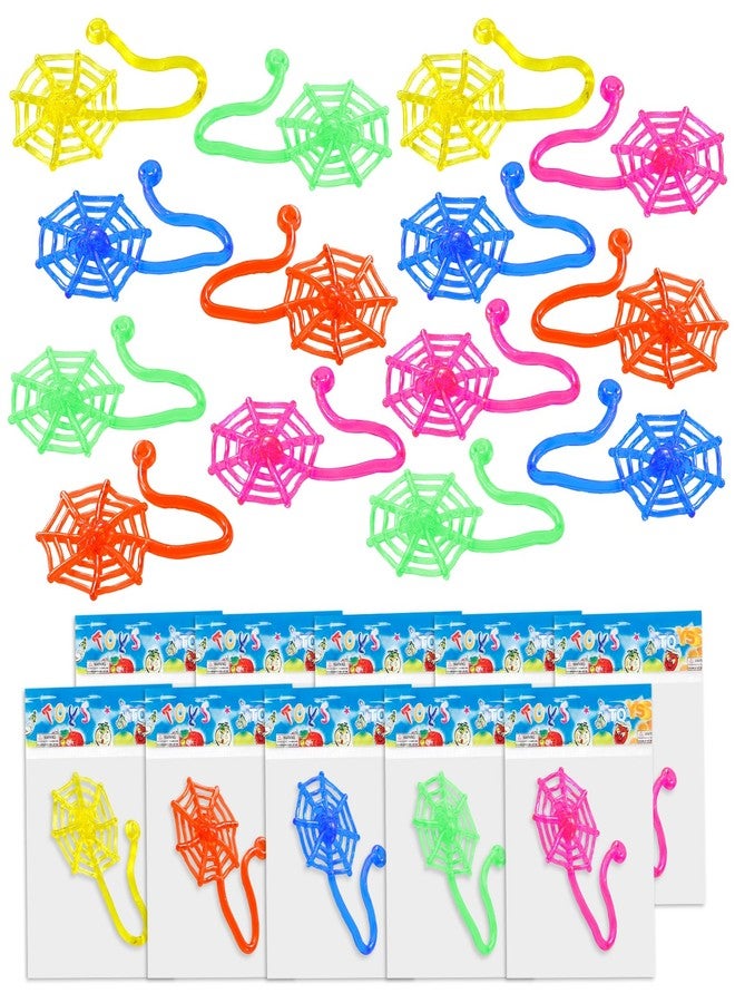 Yeetec 24 Pack Sticky Spider Web Cobweb Sticky Hands Stretchy Sensory Toys for Halloween Party Favors, Birthday Party Supplies Bag Fillers, Classroom Prizes, Random Color - Image 1
